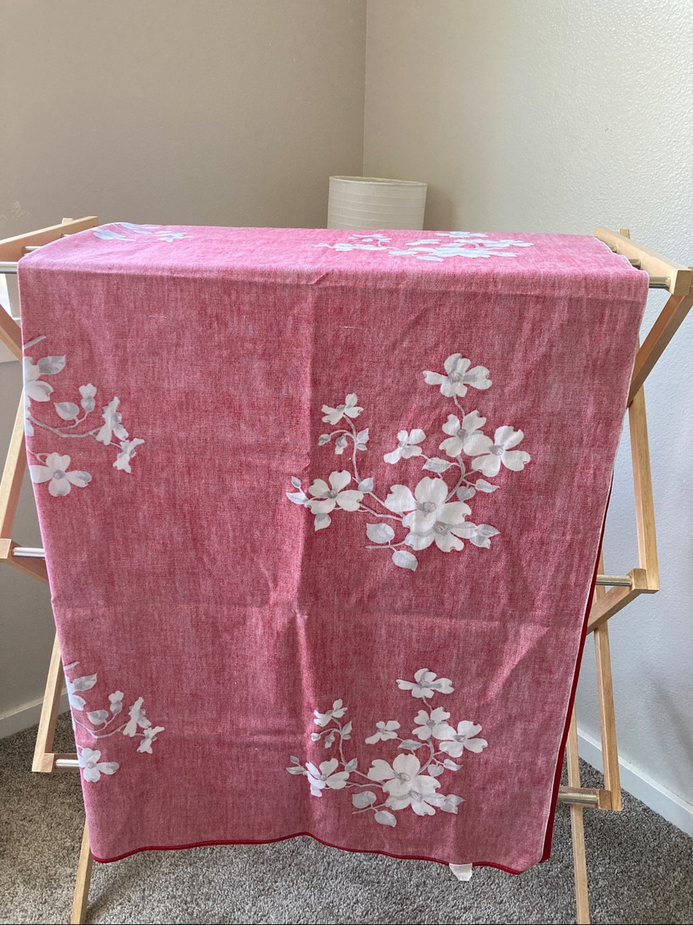 Vintage Wilendur 1950s Floral Dogwood Tablecloth Mid Century MCM Atomic - Picture 4 of 6